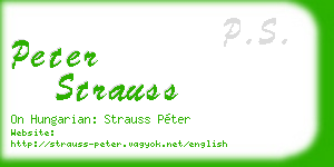 peter strauss business card